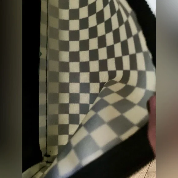 Vans Off the Wall Green Leaf Print and Checkerboard Backpack - Picture 7 of 8